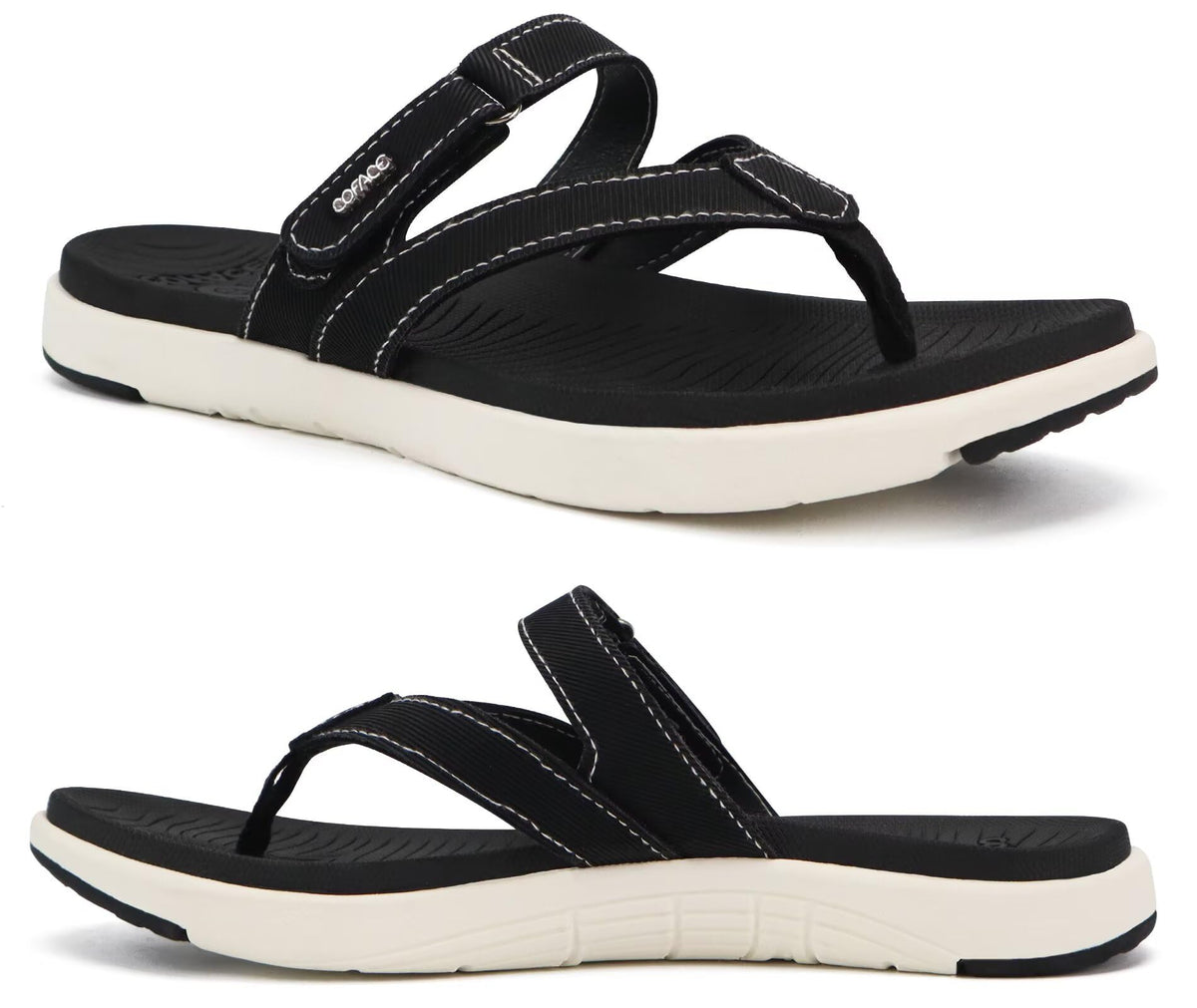 COFACE Womens Orthopedic Flip Flops Arch Support Yoga Walking Thong Sandals