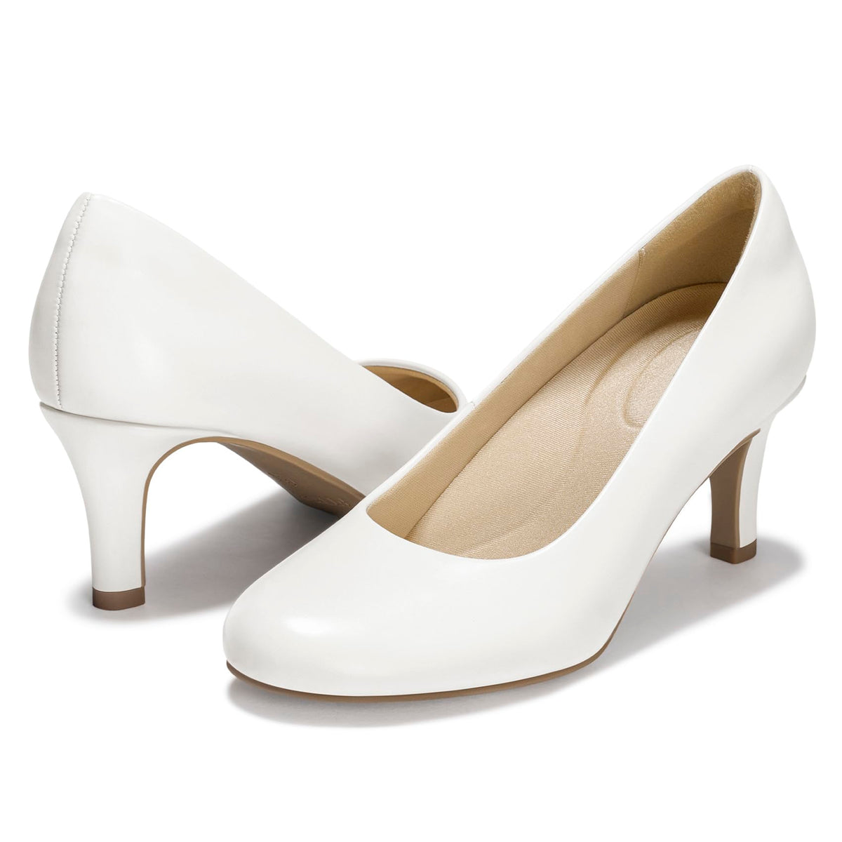 FITORY Women's Kitten Heels Closed Round Toe Pumps Comfortable Dress Shoes