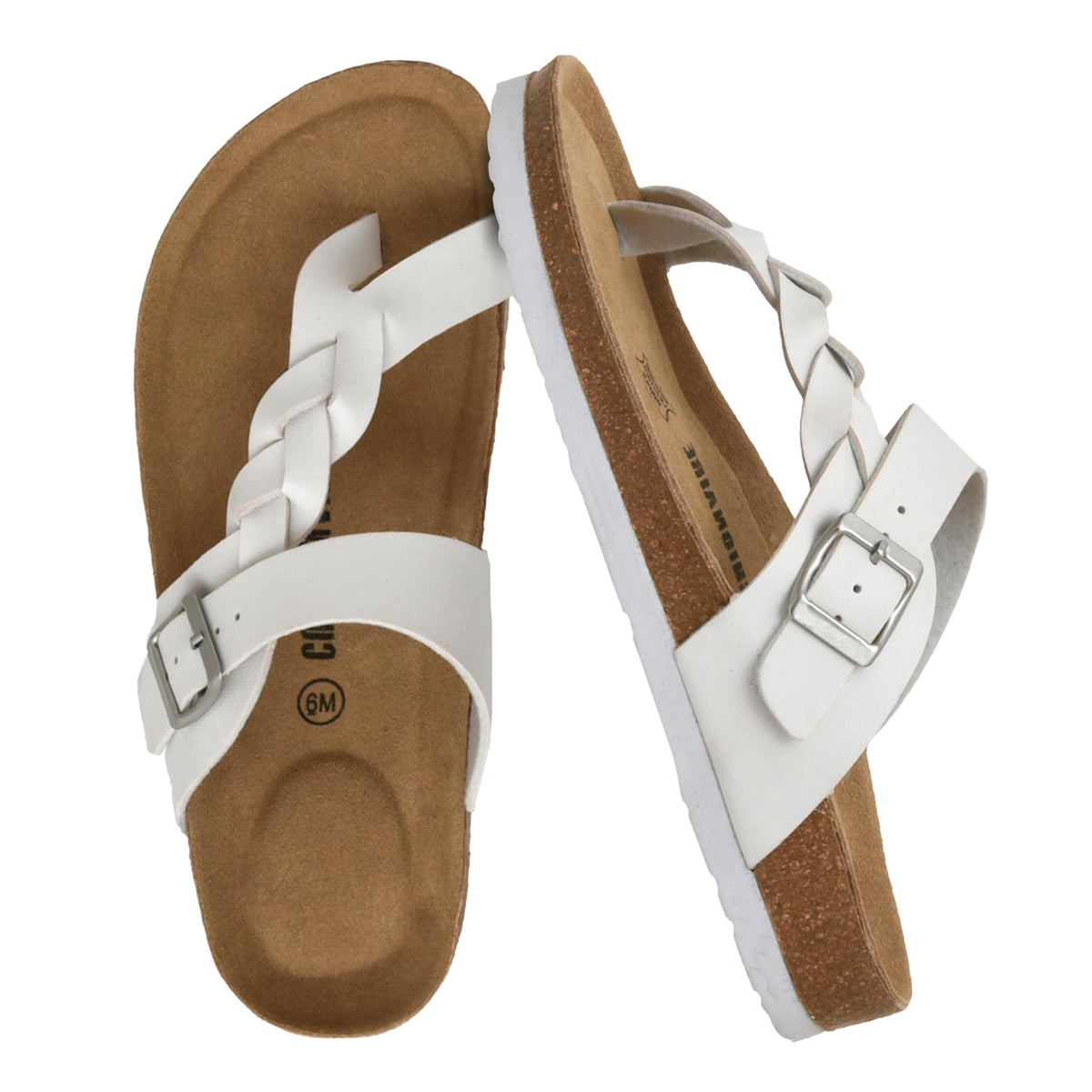 CUSHIONAIRE Libby Braided Summer Sandals for Women with Adjustable Buckle