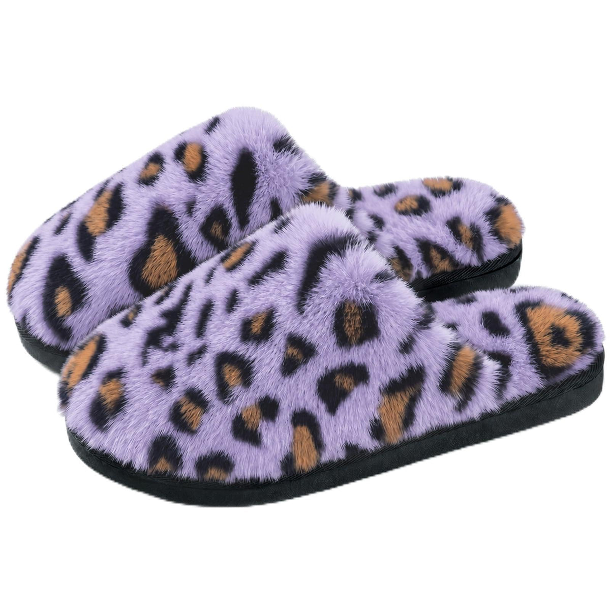 JOLLYVOGUE Cheetah Slippers for Women, Leopard Memory Foam House Shoes