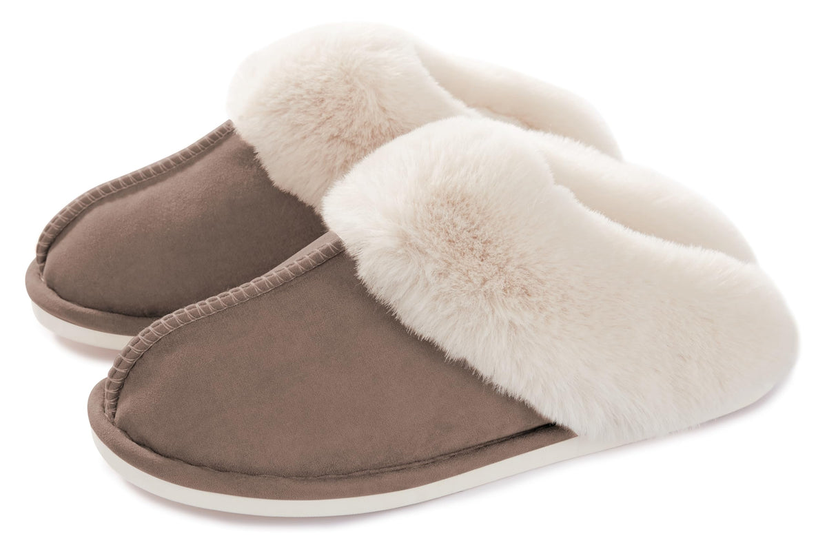 Donpapa Womens Fuzzy Slippers Memory Foam Warm Cozy Indoor House Shoes
