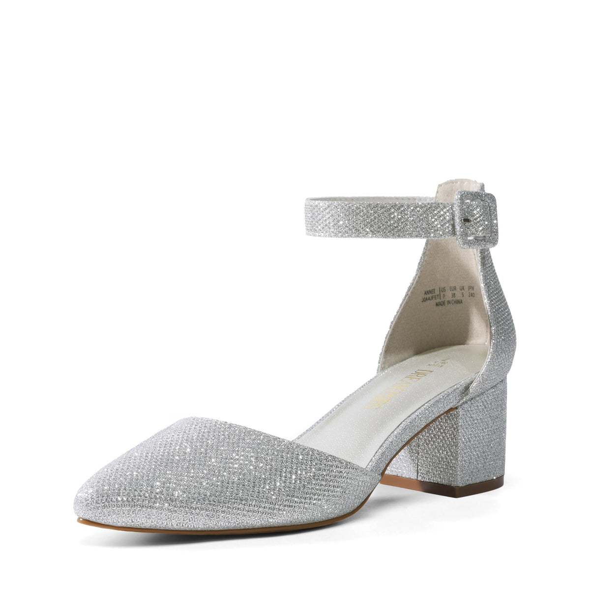 DREAM PAIRS ANNEE Pointed Toe Low Chunky Heel Pumps