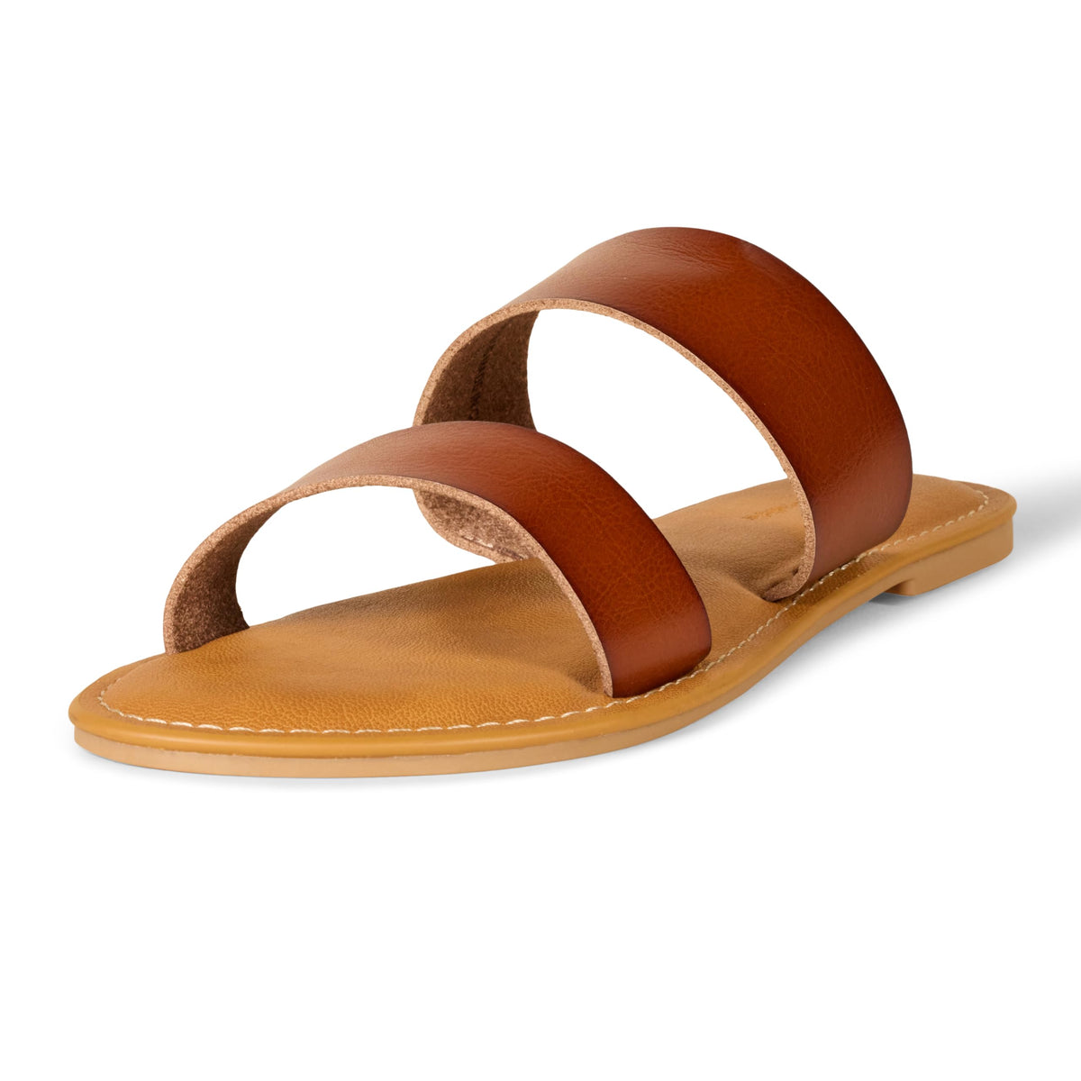 Amazon Essentials Women's Two Band Slip On Open Toe Fashion Slide Sandal