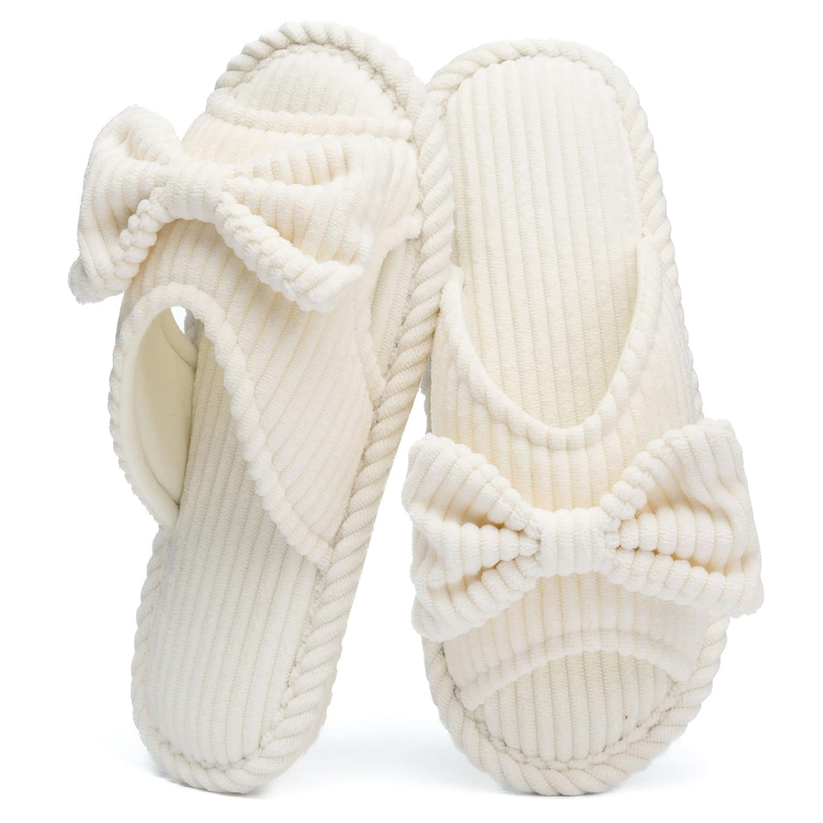 GOEWY Cute Slippers for Women Indoor with Bow Open Toe Summer Shoes
