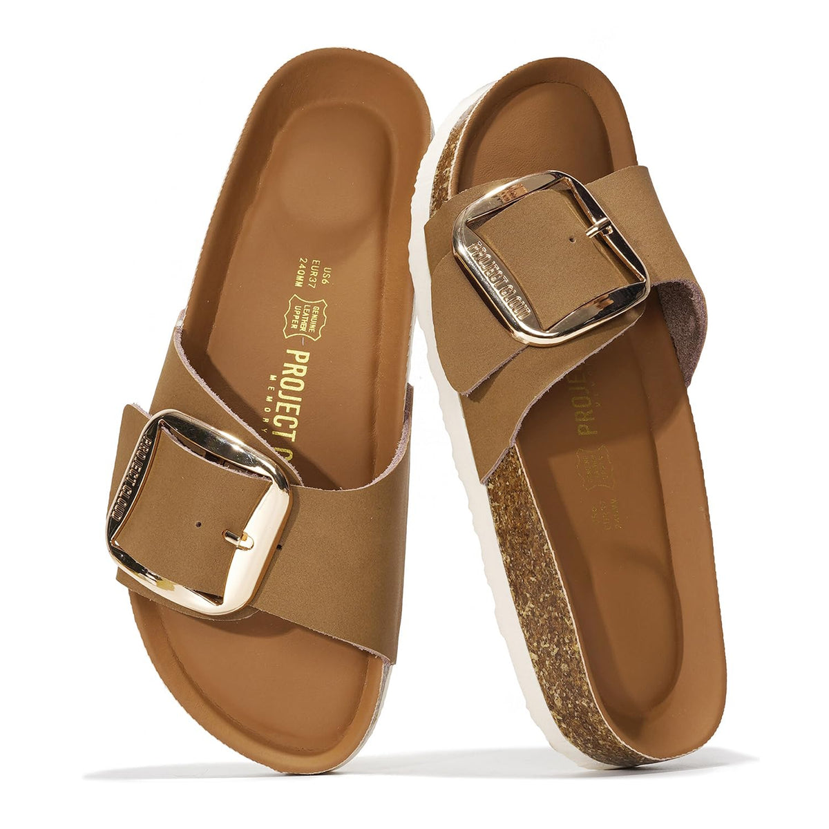 Project Cloud 100% Genuine Leather Sandals Women Comfortable Womens Slides