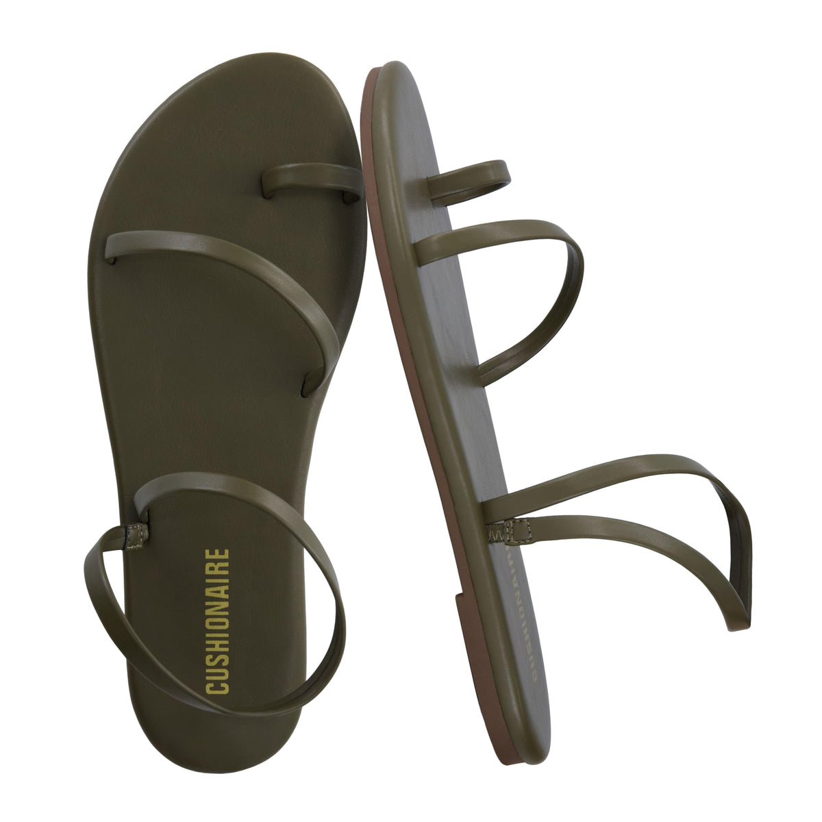 CUSHIONAIRE Chai Strappy Flip Flops for Women, Comfortable Casual Women Sandals with Memory Foam