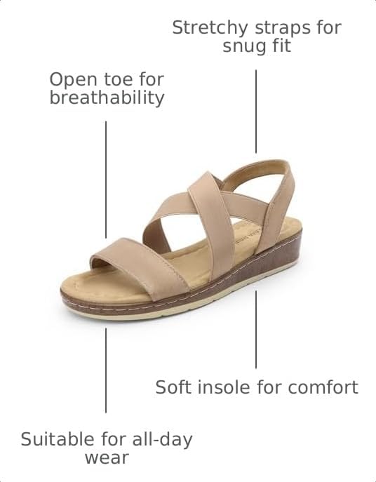 DREAM PAIRS Women's Ankle Strap Low Wedge Sandals