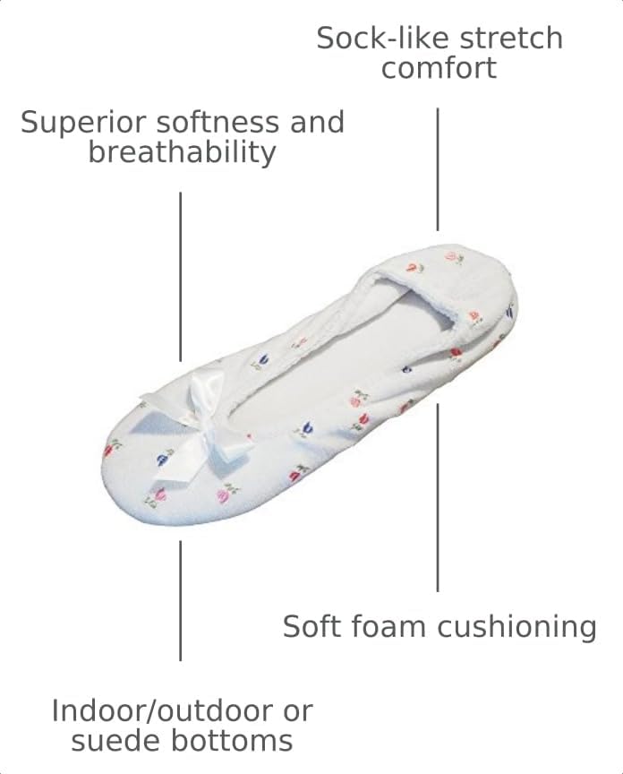 isotoner Women's Embroidered Terry Ballerina Slippers