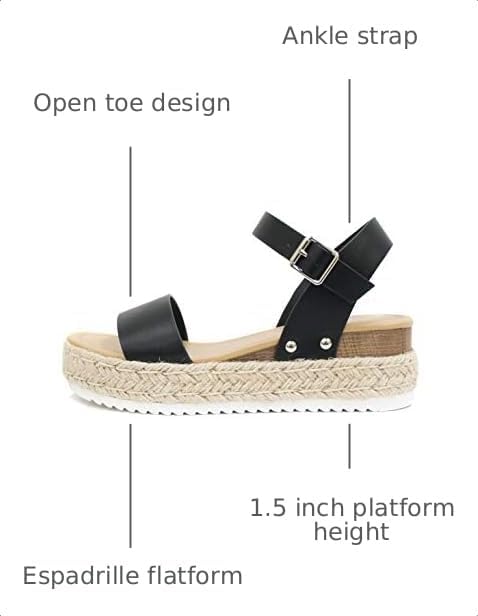 Soda CLIP ~ Women Open Toe Ankle Strap Platform Espadrille Sandal