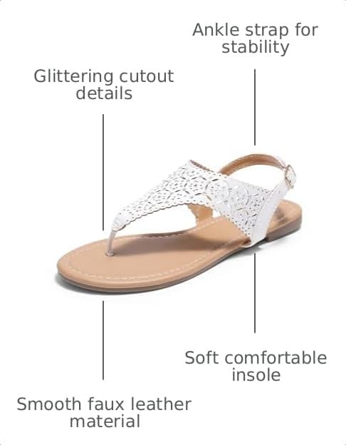 DREAM PAIRS Women's T-Strap Gladiator Flat Sandals
