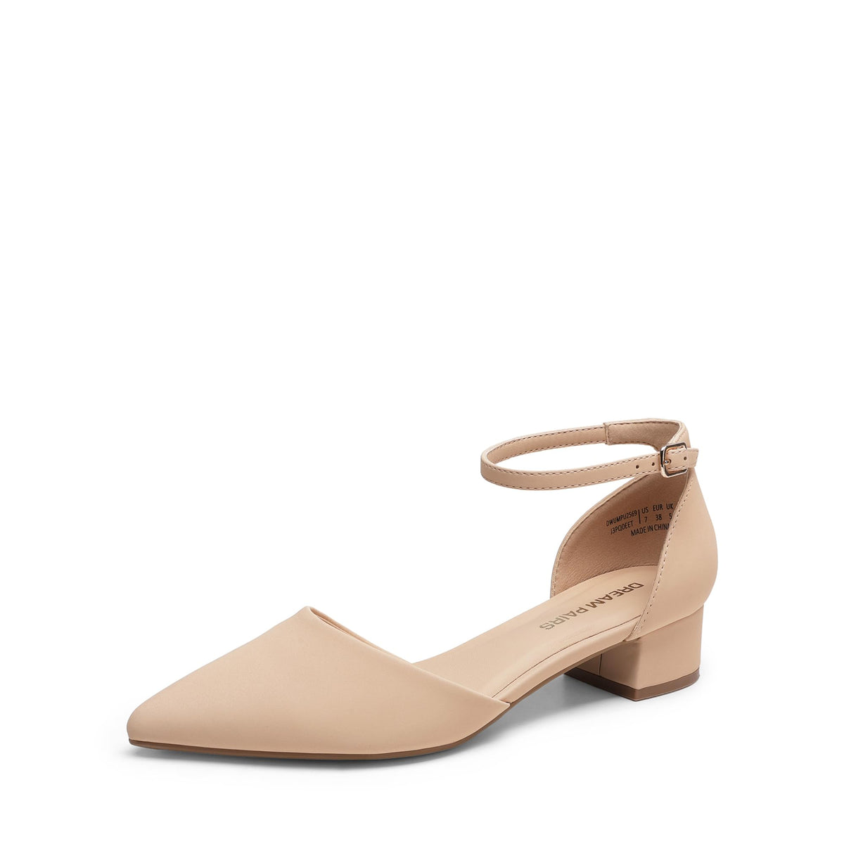 DREAM PAIRS Women's Low Heel Pointed Toe Dress Pumps