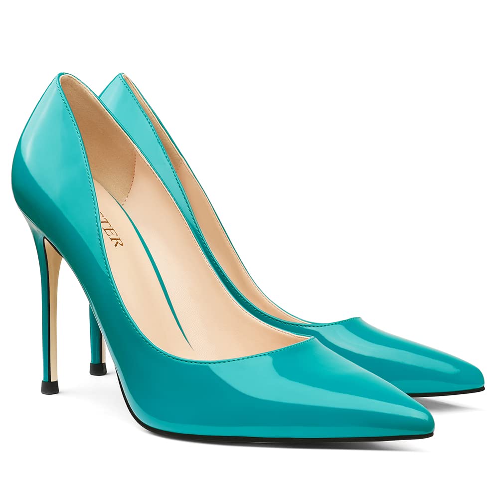 COLETER Women's 4 Inch Pumps Pointed Toe Dress Shoes Slip On Stiletto Pumps