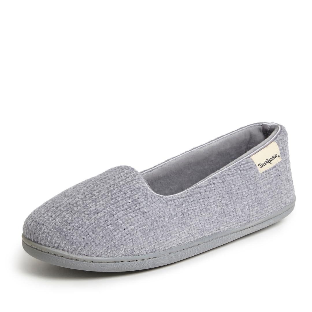 Dearfoams Women's Rebecca Soft Memory Foam Lightweight House Shoes Cozy Loafer with Warm Lining and Wide Widths Slipper