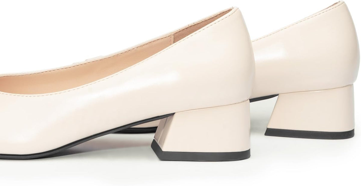 C.Paravano Women's Pumps | Chunky Block Heel & Square Toe | Dressy Casual