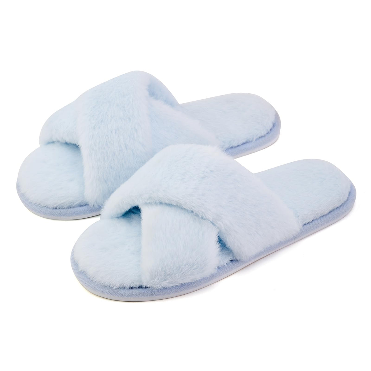 ANLUKE Women's Fuzzy Open Toe House Slippers with Memory Foam