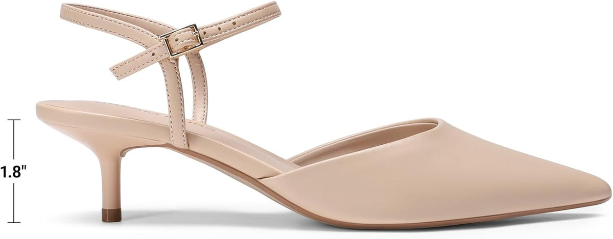 DREAM PAIRS Kitten Heels for Women Closed Toe Pumps