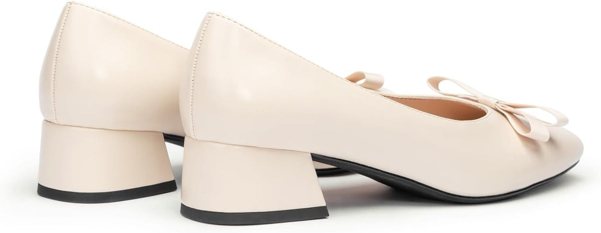 C.Paravano Women's Pumps | Chunky Block Heel & Square Toe | Dressy Casual