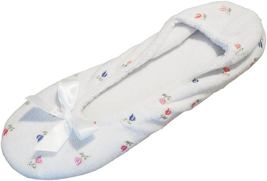 isotoner Women's Embroidered Terry Ballerina Slippers