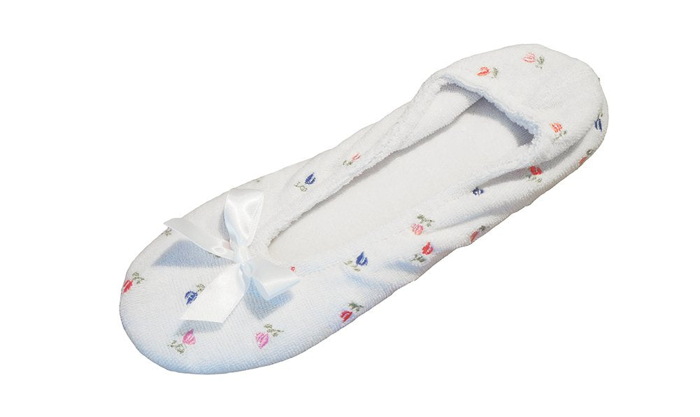 isotoner Women's Embroidered Terry Ballerina Slippers