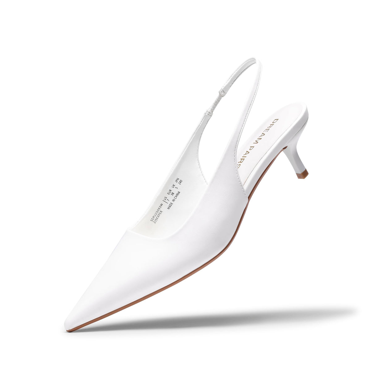 DREAM PAIRS Women's Pumps Kitten Slingback Low Closed Heels
