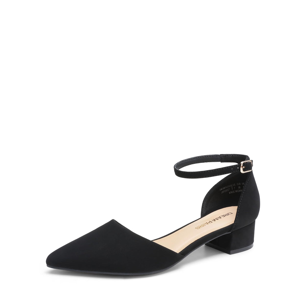 DREAM PAIRS Women's Low Heel Pointed Toe Dress Pumps