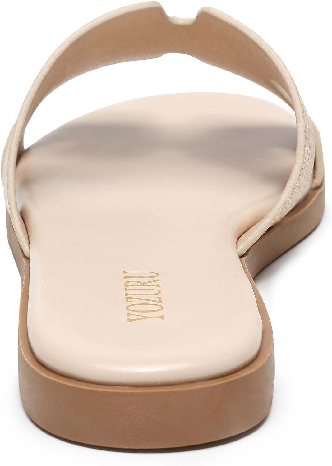 Yozuru Womens Flat Sandals Dressy Summer Slides Comfortable Leather Sandals