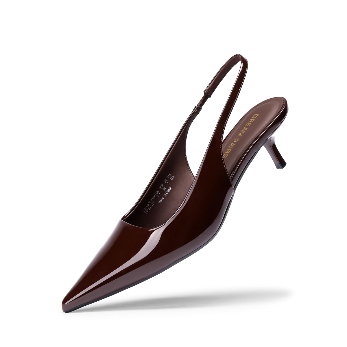 DREAM PAIRS Women's Pumps Kitten Slingback Low Closed Heels