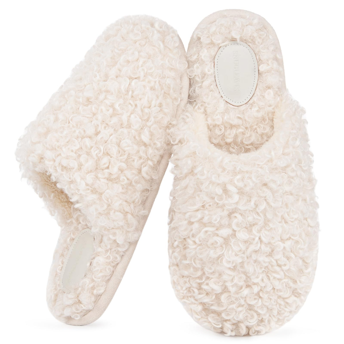 Snug Leaves Women's Scuff Slippers Furry Cute Memory Foam House Shoes