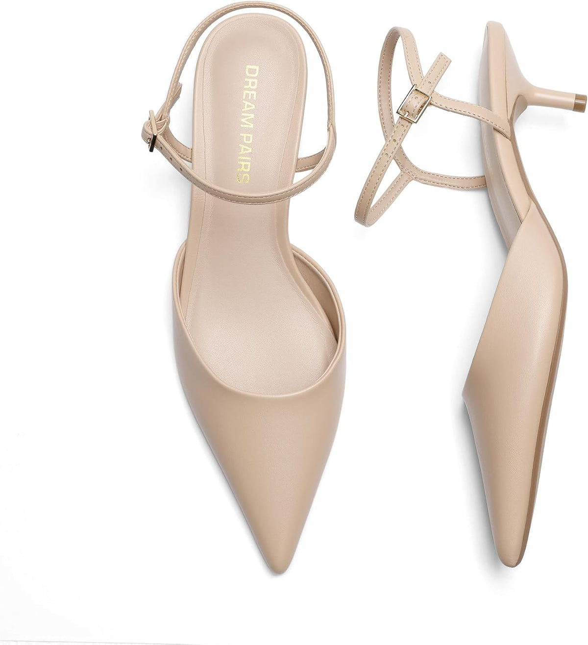 DREAM PAIRS Kitten Heels for Women Closed Toe Pumps