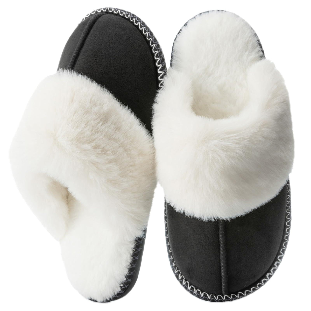 GOEWY Fuzzy Slippers for Women Memory Foam House Shoes Warm Gifts