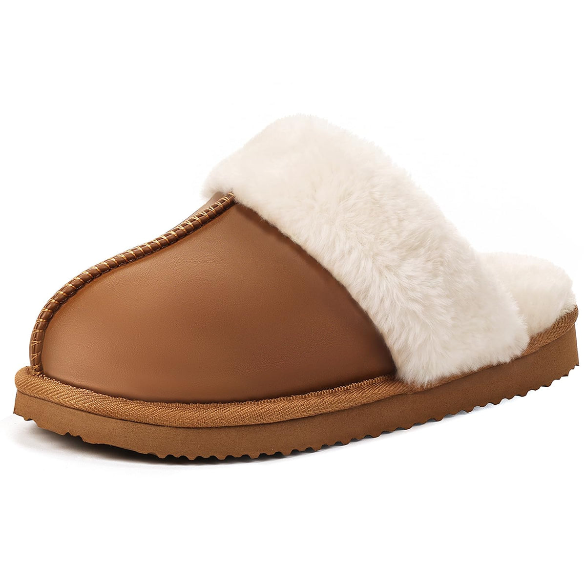 OOW Fuzzy Slippers for Women Cozy Faux Fur House Shoes Memory Foam Slippers