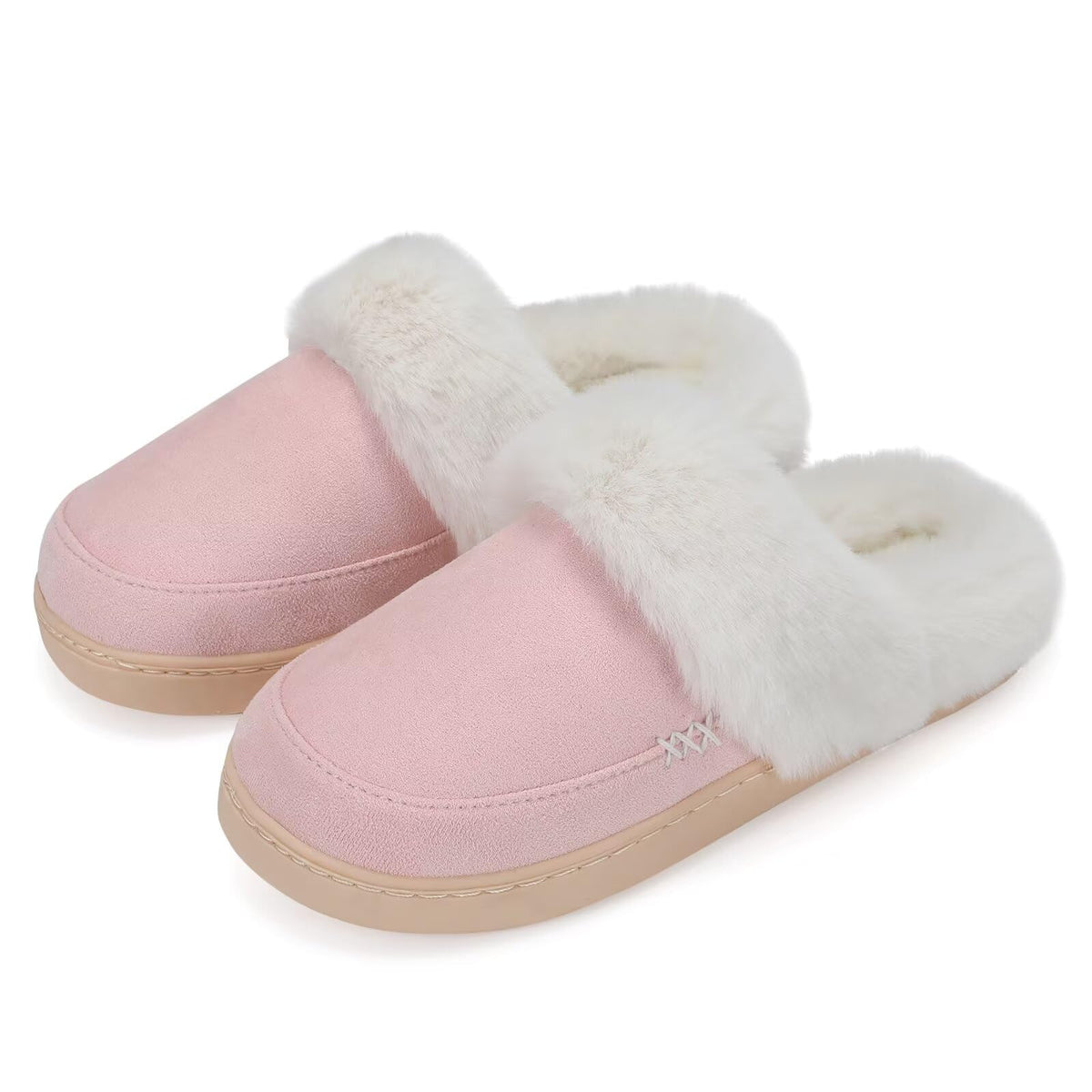 NineCiFun Women's and Men's Memory Foam House Slippers, Faux Fur Lined Indoor Fuzzy Slippers with No-slip Sole, Slip on Suede Home Shoes, Warm Winter Gift for Women & Men