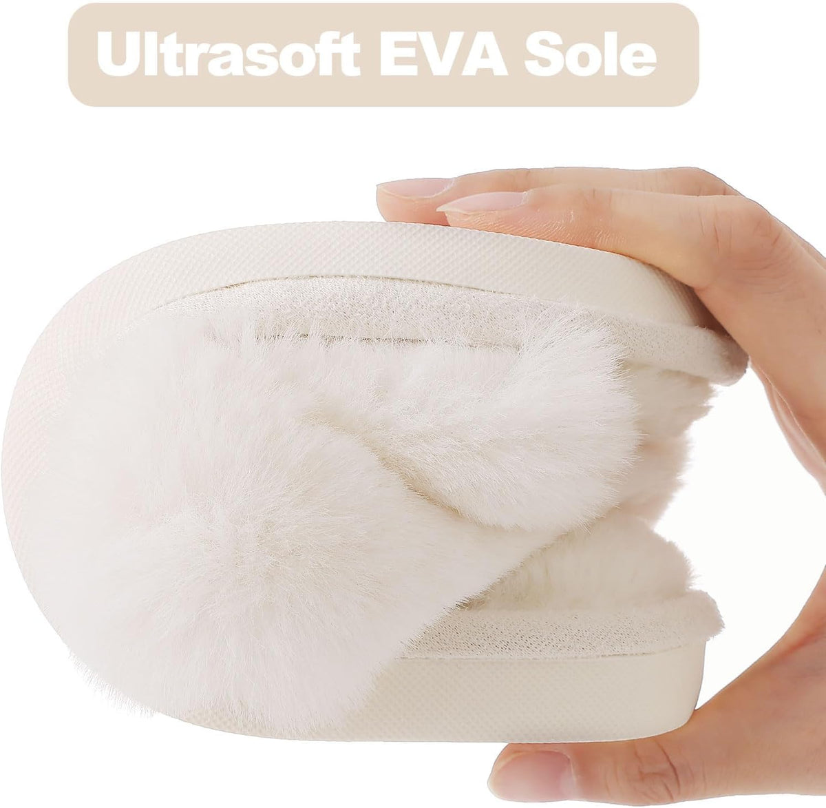 Evshine Memory Foam Fuzzy House Slippers for Women