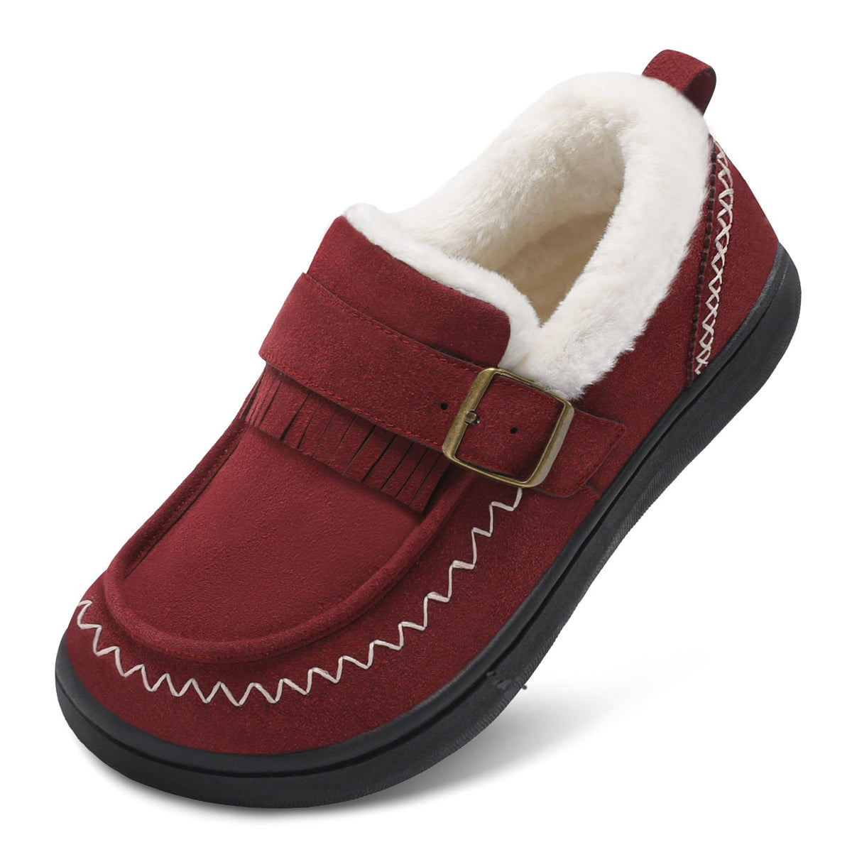 LeIsfIt Women's Moccasin Slippers Wide Toe Box Memory Foam House Shoes