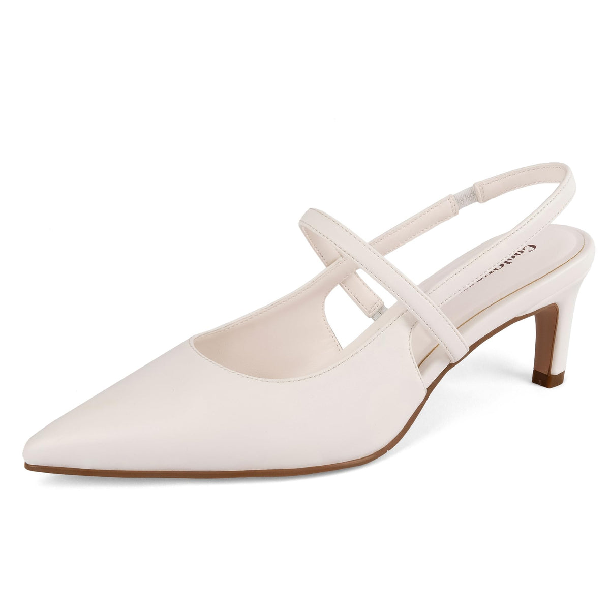 CoolQueen Women's Kitten Heels Closed Toe Slingback Heel Pumps