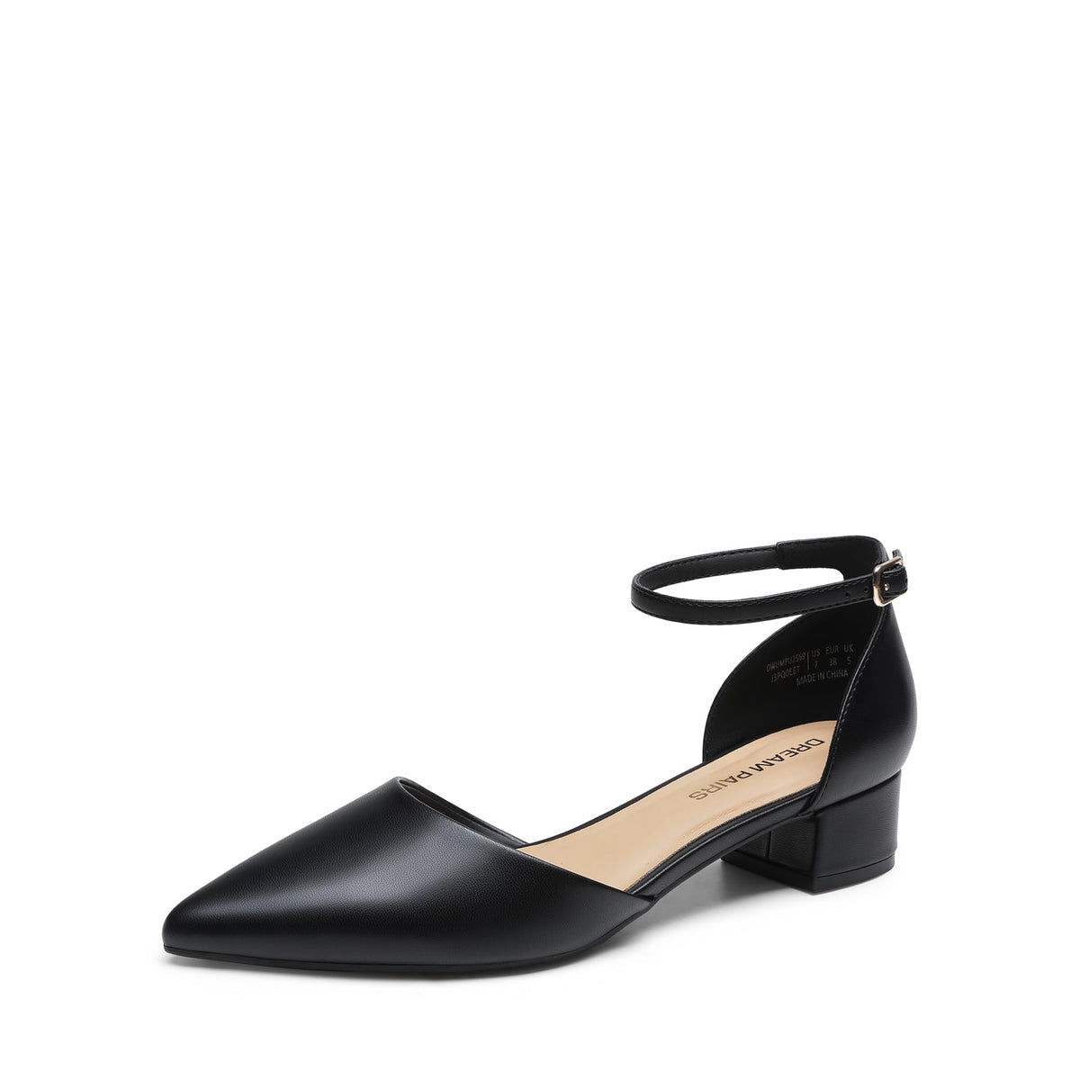 DREAM PAIRS Women's Low Heel Pointed Toe Dress Pumps