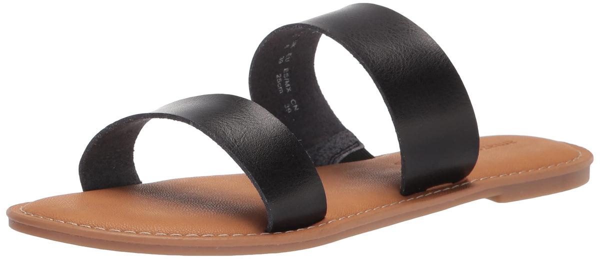 Amazon Essentials Women's Two Band Slip On Open Toe Fashion Slide Sandal