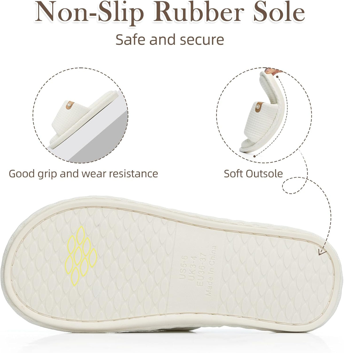 GOEWY Open Toe Slippers for Women Memory Foam House Shoes indoor outdoor