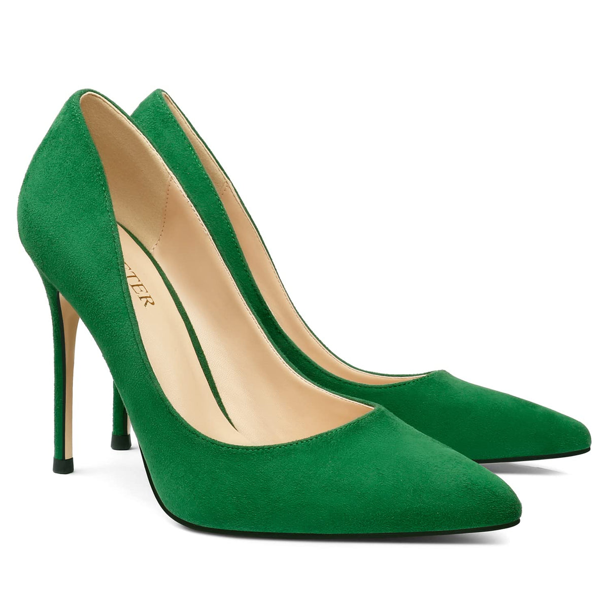 COLETER Women's 4 Inch Pumps Pointed Toe Dress Shoes Slip On Stiletto Pumps