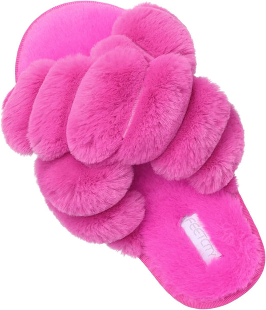 JIASUQI Womens Slippers Fuzzy Fluffy House Slippers for Women House Shoes