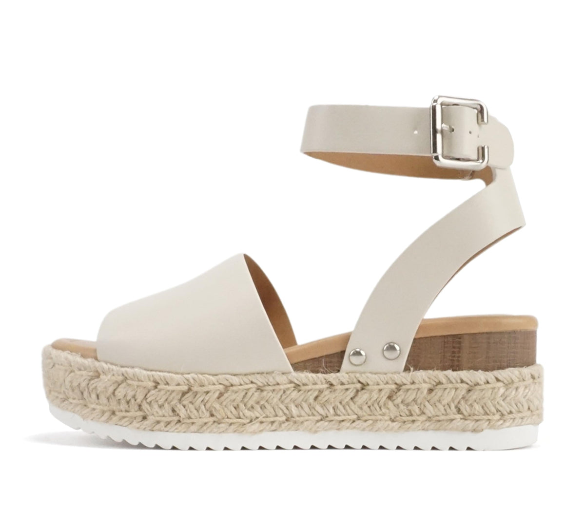 Soda Topic Open Toe Buckle Ankle Strap Espadrilles Flatform Wedge Casual Sandal