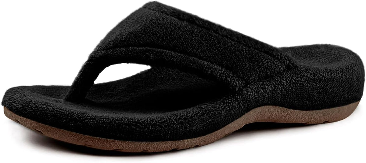 BCSTUDIO Women's Orthopedic Flip Flop Fuzzy Slippers with Arch Support
