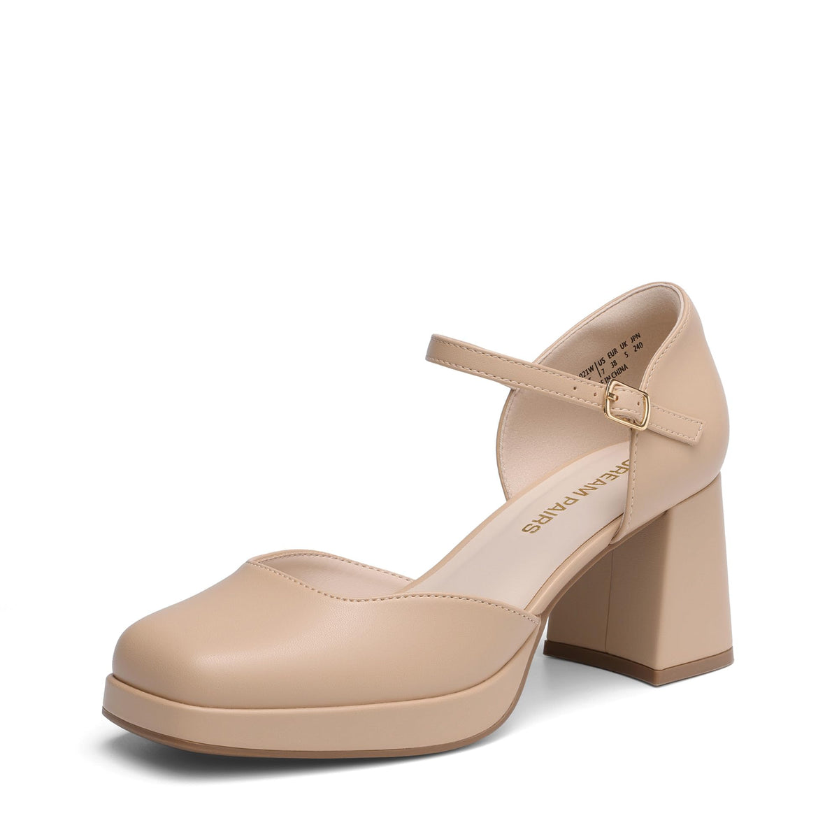 DREAM PAIRS Women's Chunky Platform Closed Toe Heels
