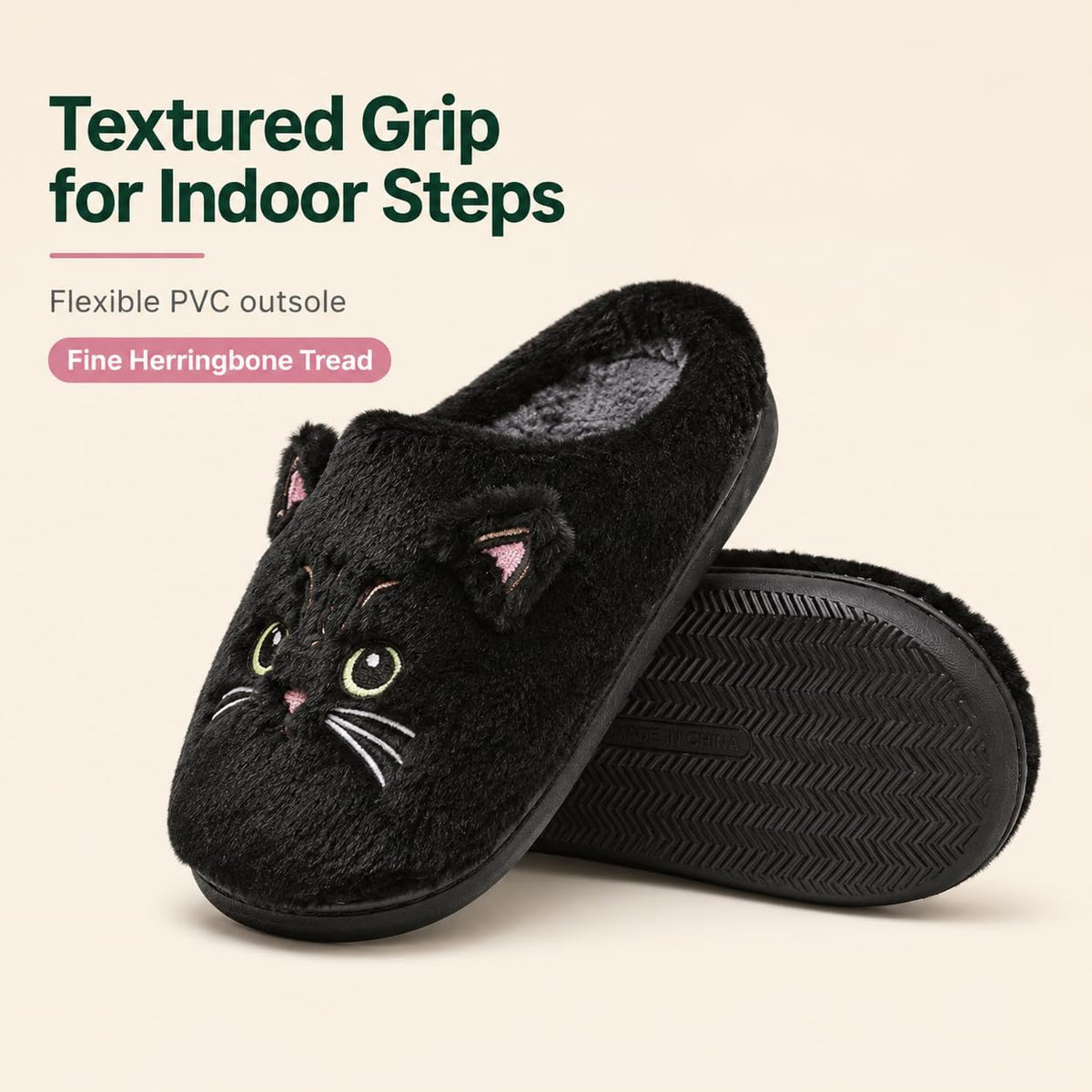 Animal Slippers for Women and Men Fuzzy Memory Foam Non-Slip Warm Indoor