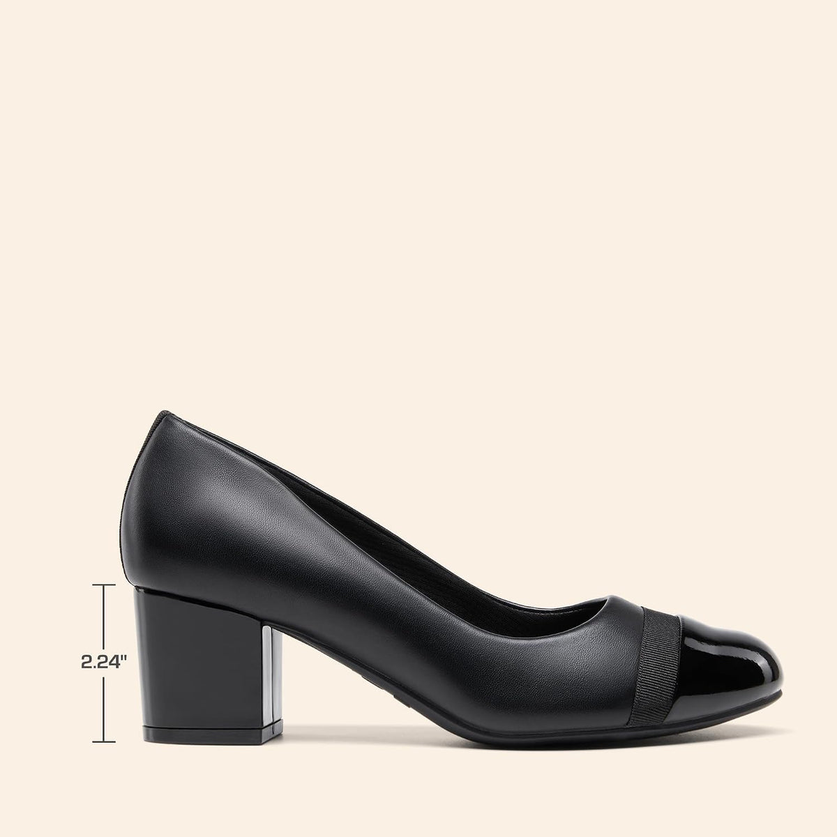 DREAM PAIRS Women's Block Heel Pumps Round Toe Dress Shoes