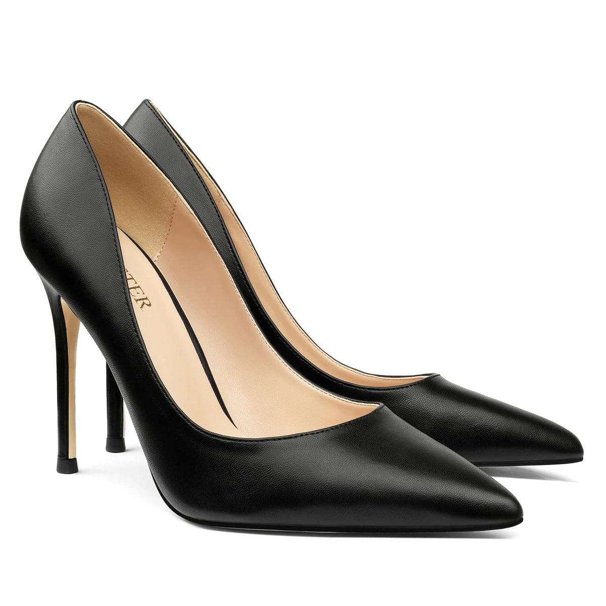 COLETER Women's 4 Inch Pumps Pointed Toe Dress Shoes Slip On Stiletto Pumps