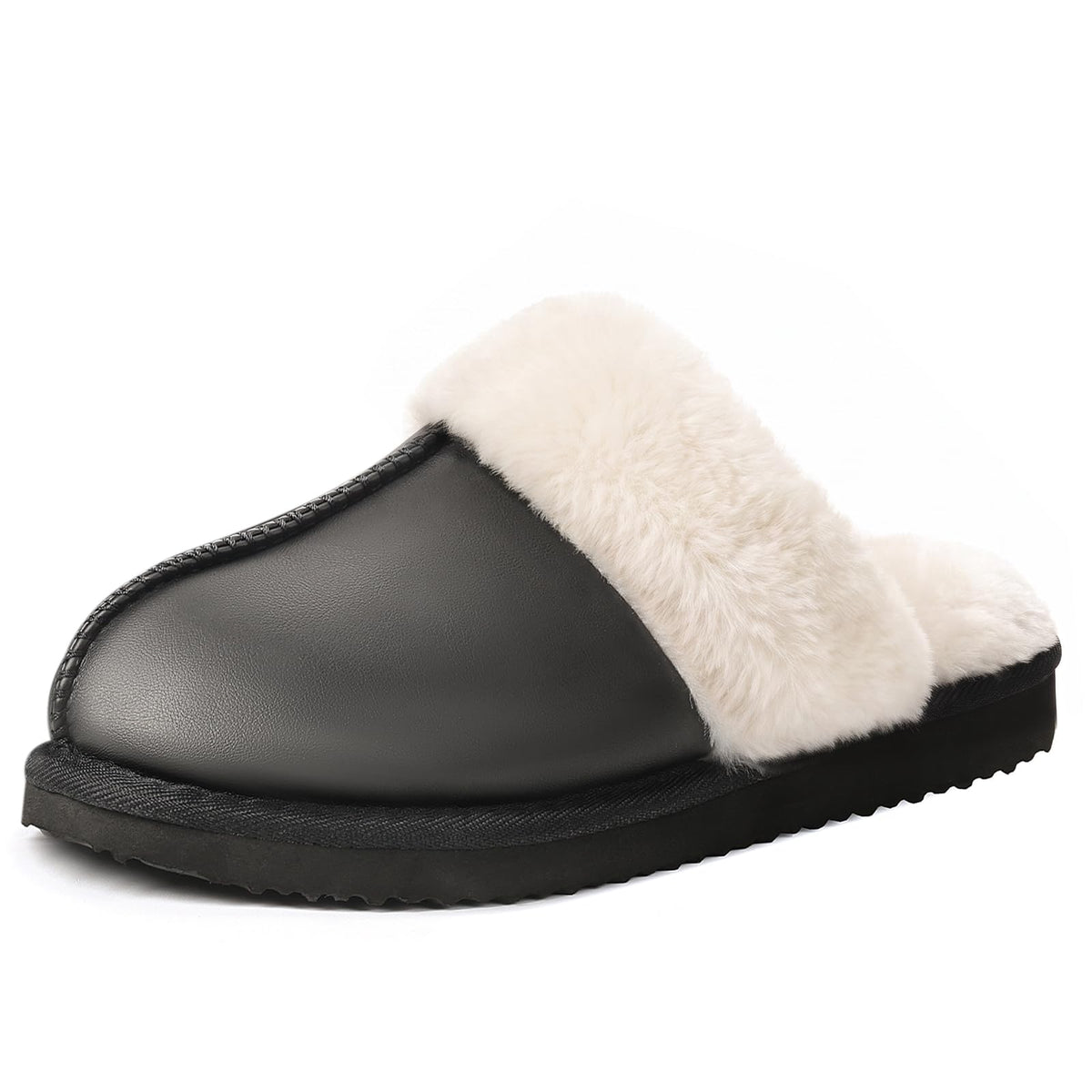 OOW Fuzzy Slippers for Women Cozy Faux Fur House Shoes Memory Foam Slippers