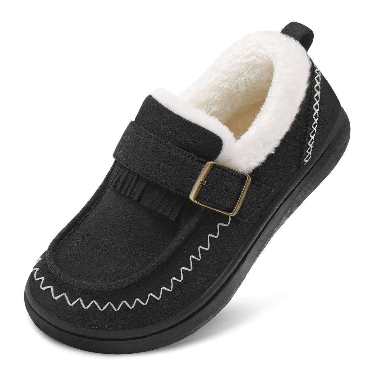 LeIsfIt Women's Moccasin Slippers Wide Toe Box Memory Foam House Shoes