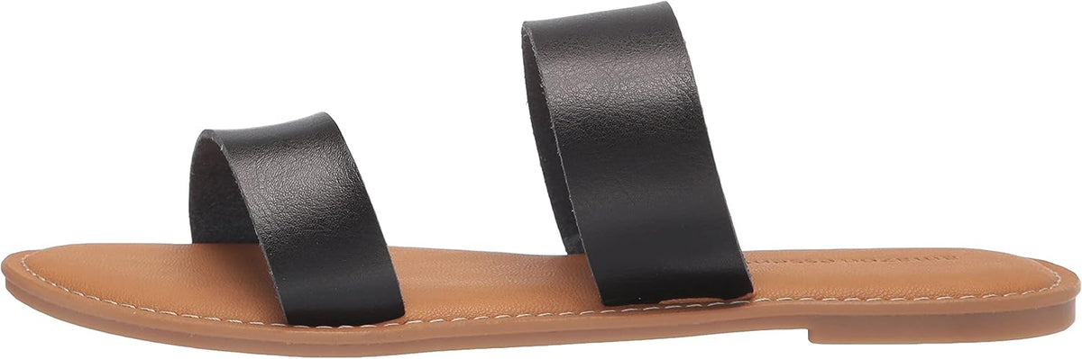 Amazon Essentials Women's Two Band Slip On Open Toe Fashion Slide Sandal