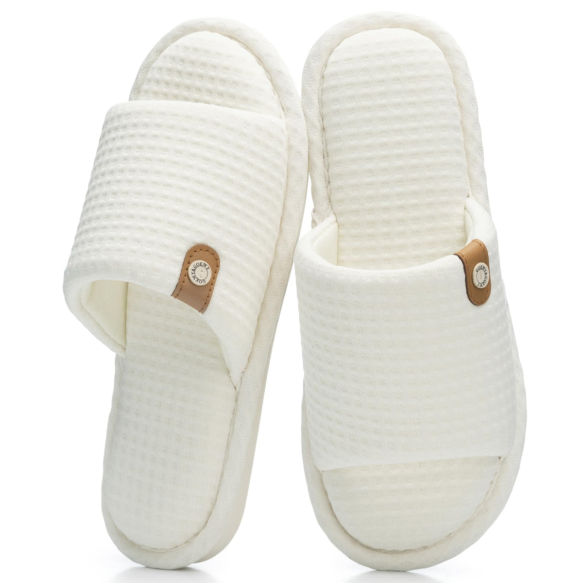 GOEWY Open Toe Slippers for Women Memory Foam House Shoes indoor outdoor